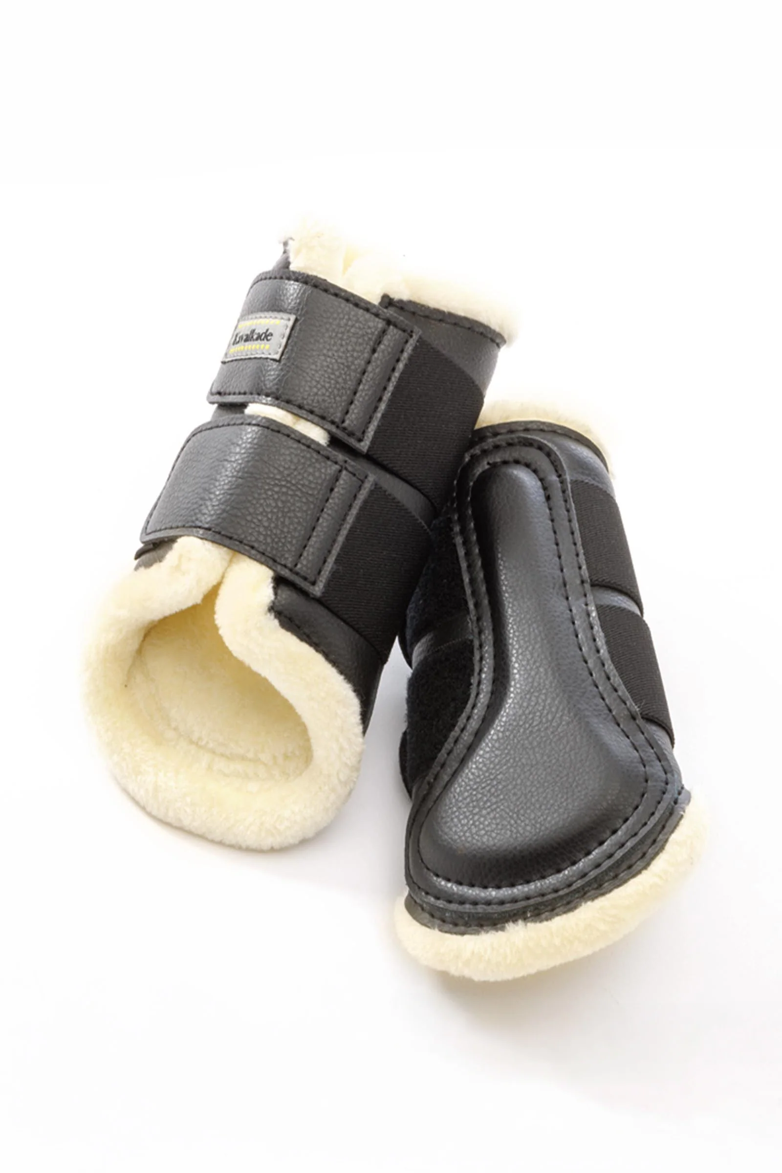 Anatomic ochraniacze ze skóry syntetycznej z futerkiem Black/Beige M