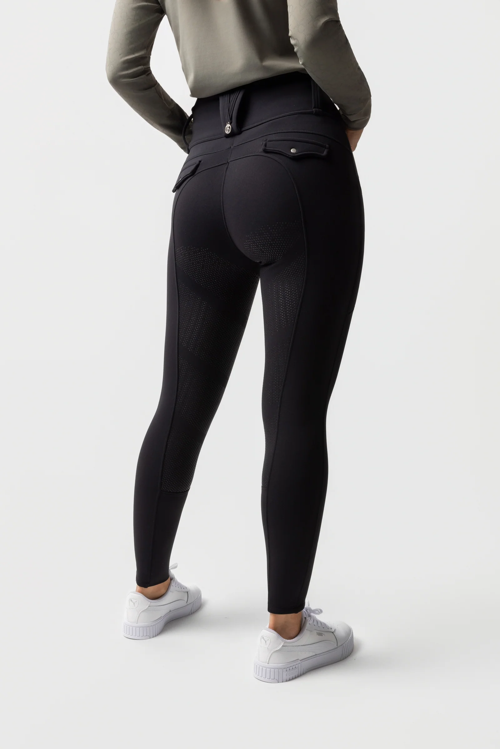 Chiara damskie bryczesy kompresyjne thermo full grip Black beauty 44