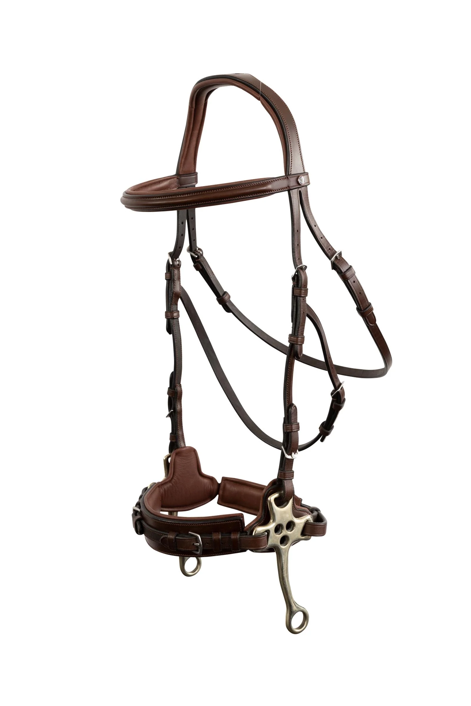 Ogłowie Sopot Hackamore / wędzidło bezdzielne, policzki 16 cm Brown/Silver F