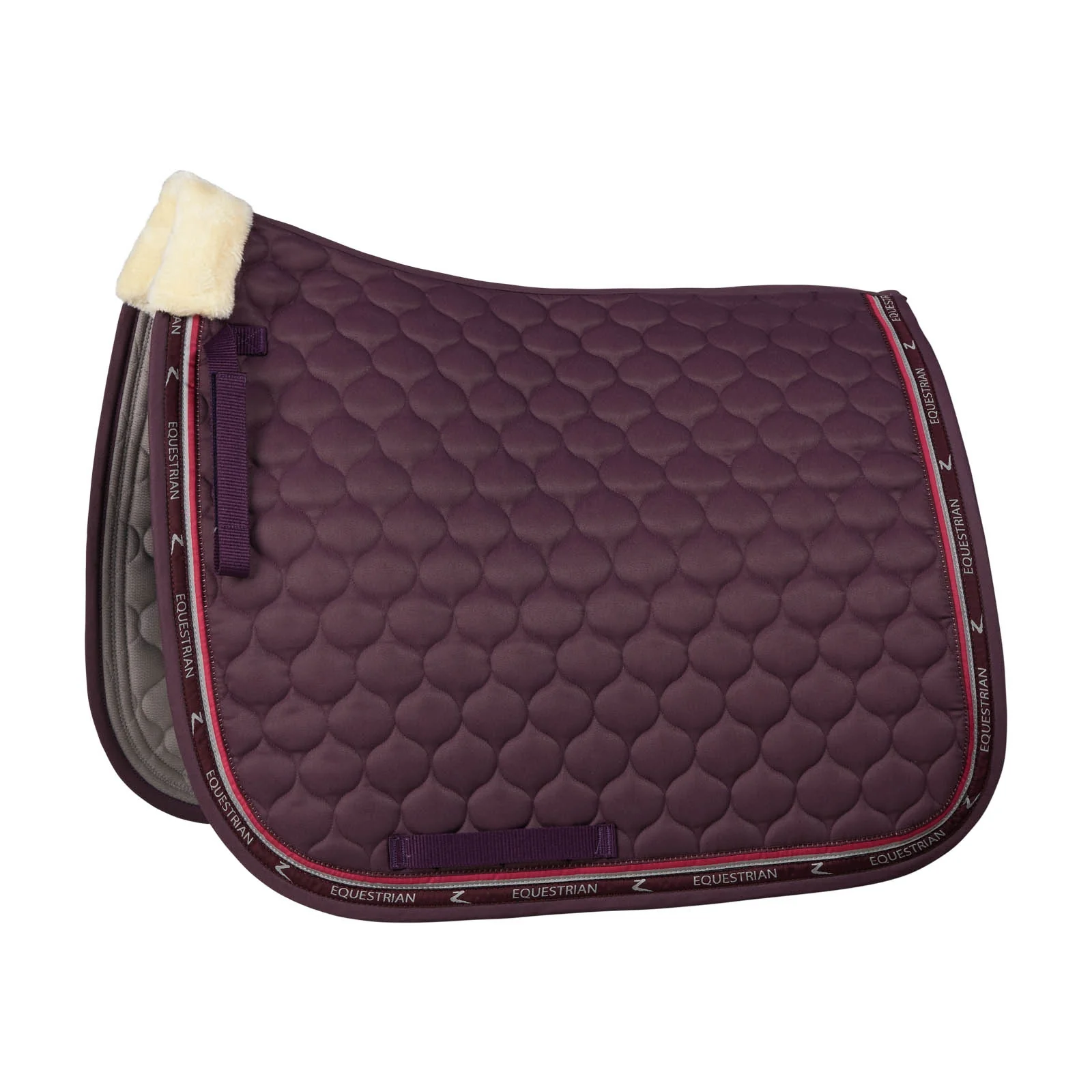 Czaprak ujeżdżeniowy Claremont ze sztucznym futerkiem Eggplant Dark purple F
