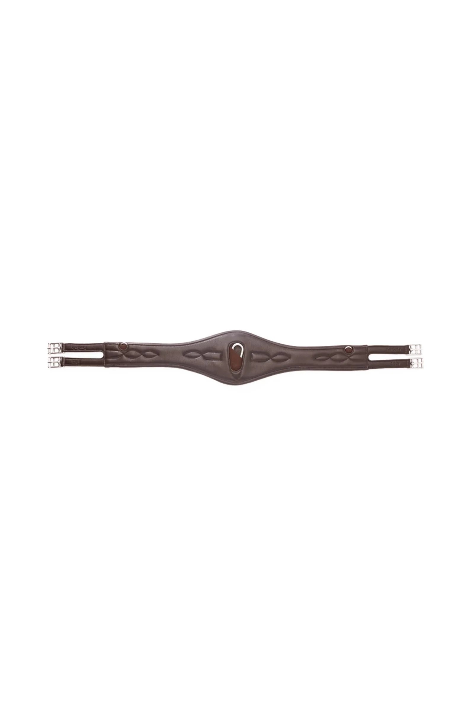 Comfort miękki skórzany popręg długi bez elastycznych wstawek Brown/Brown 125 cm