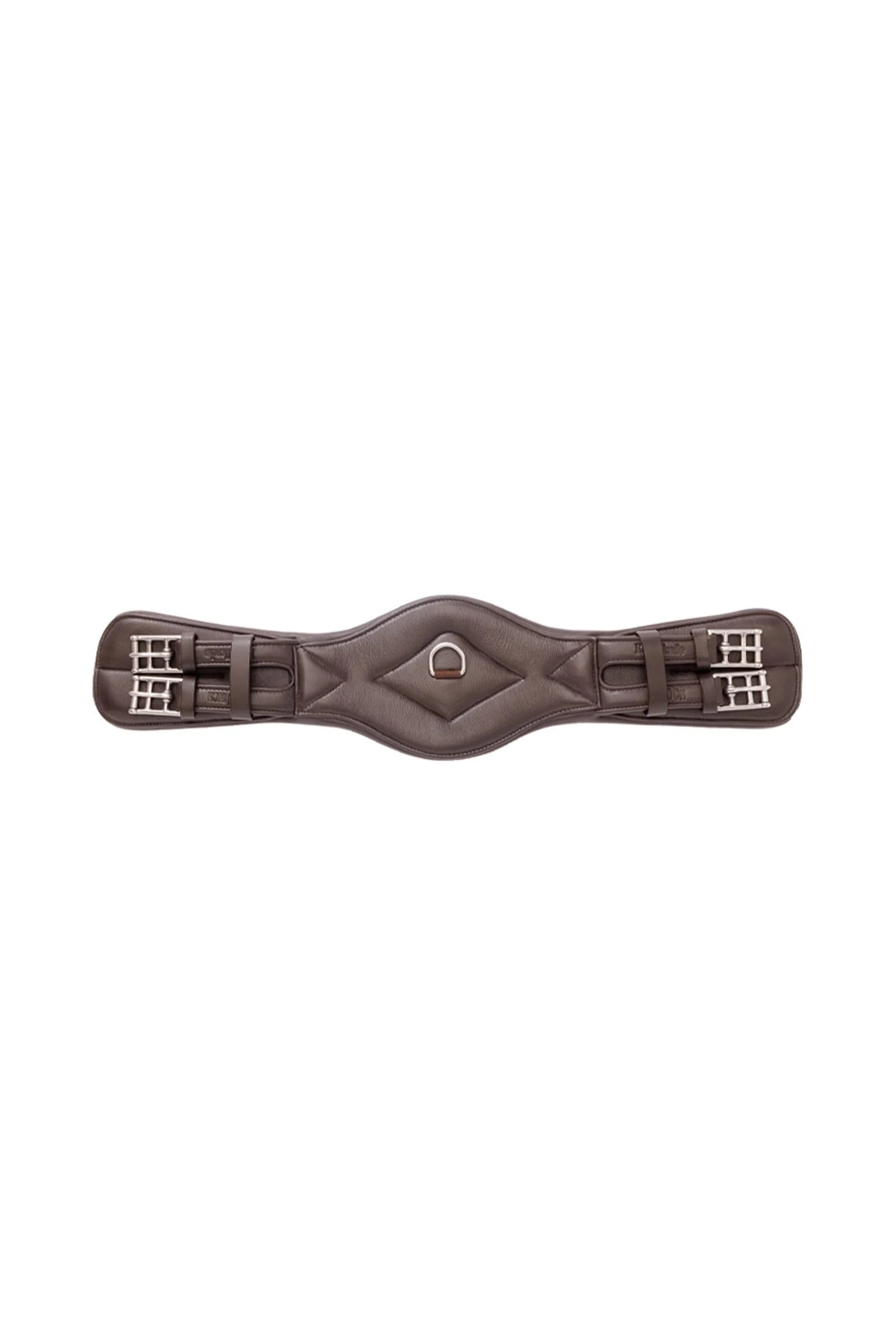 Comfort miękki skórzany popręg krótki bez elastycznych wstawek Brown/Brown 60