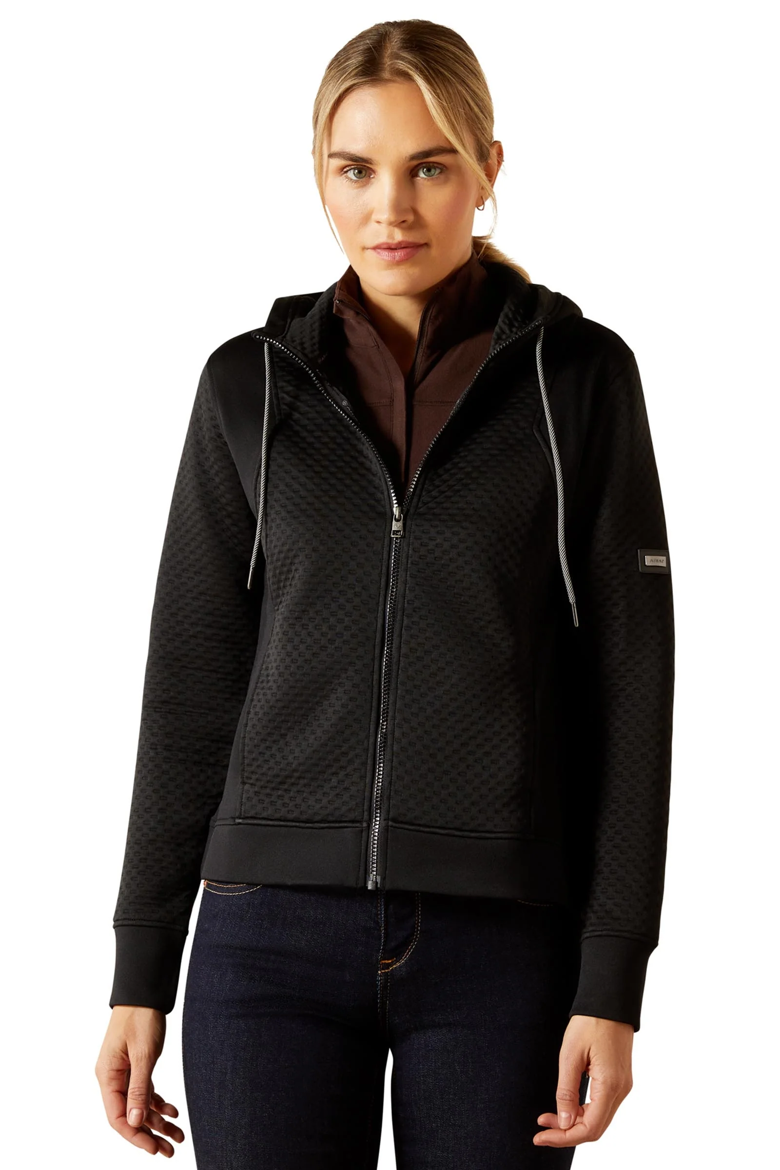 Radiance damska bluza z kapturem i zamkiem Black L