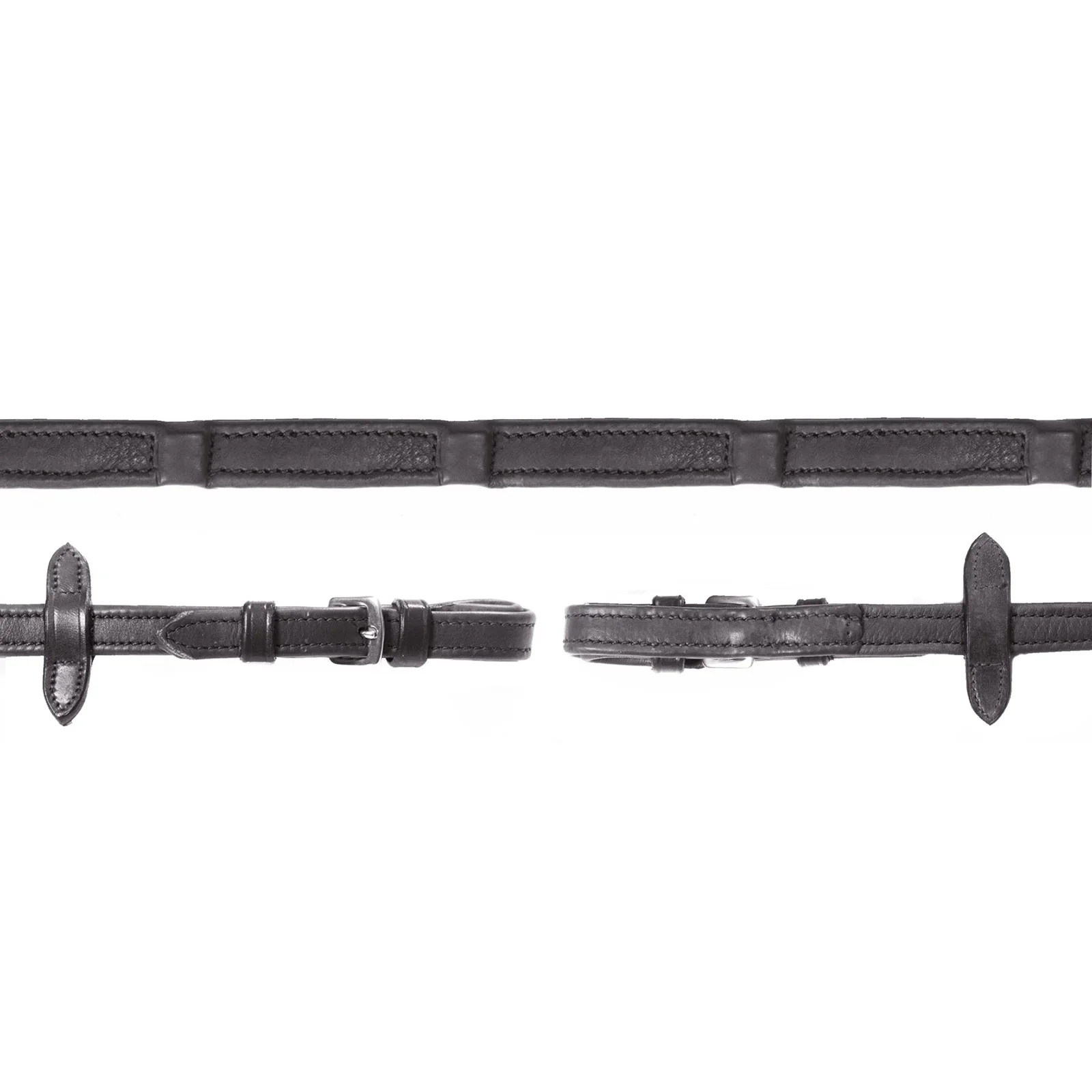 Wodze Schockmöhle Sports Durasoft, skórzane z nylonowym wypełnieniem Black/Silver X-Full