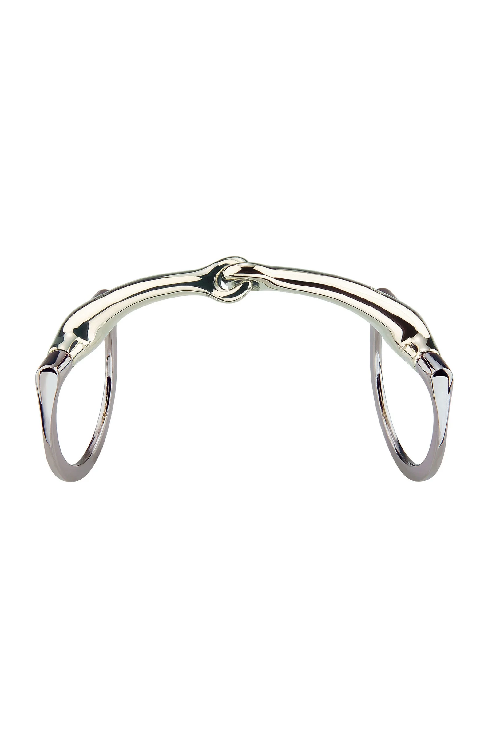 Dynamic RS wędzidło podkładowe oliwkowe D pierścienie, pojedynczo łamane, 14 mm, Sensogan Metall 105 mm