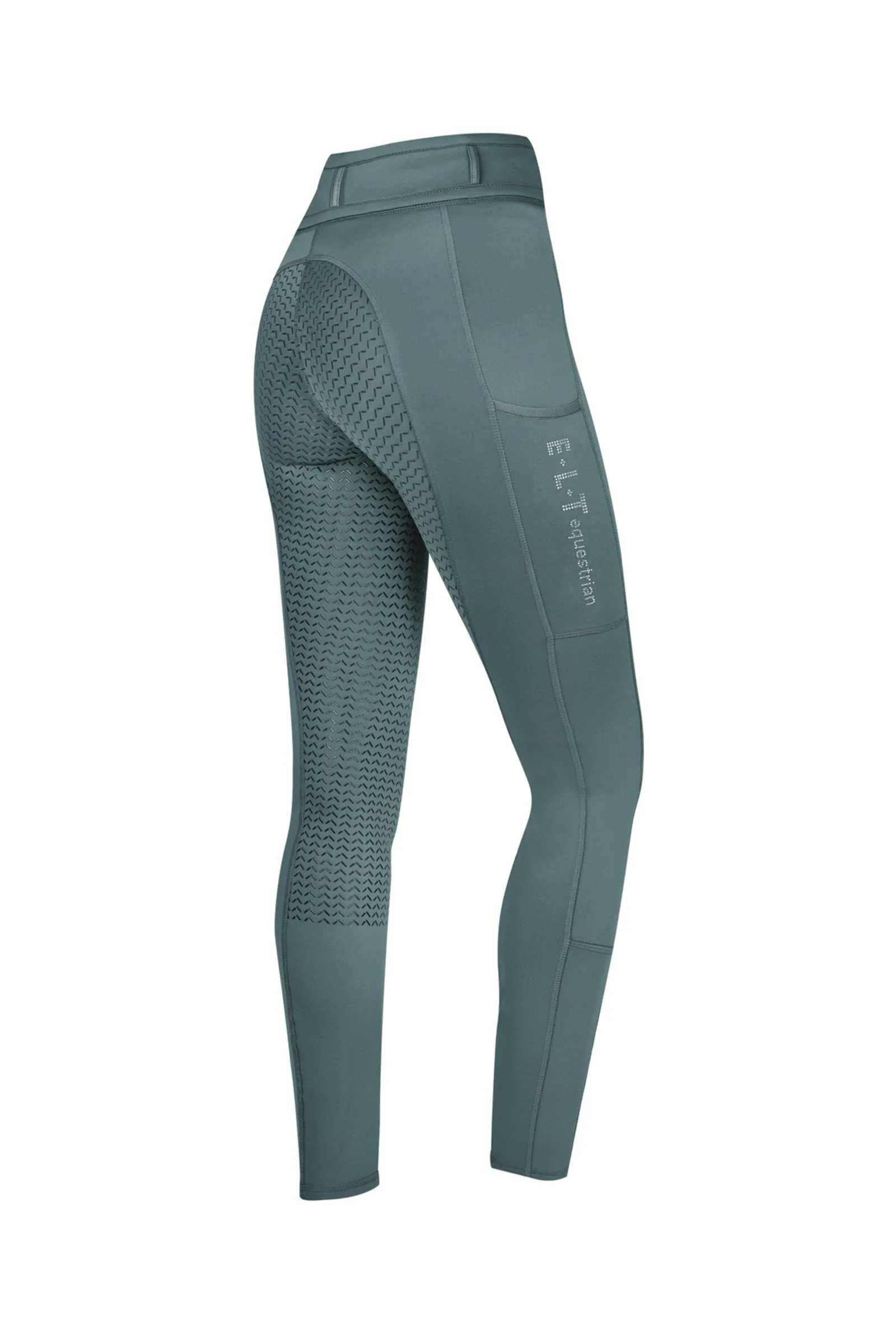 Ella Glam Damskie Legginsy Jeździeckie Pine Green 34