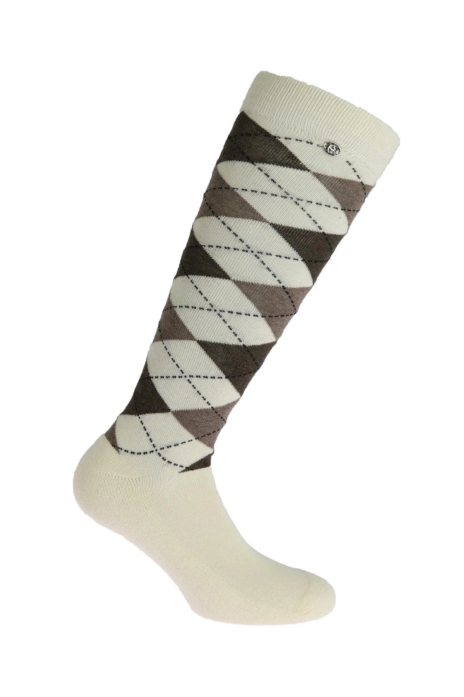 Argyle skarpety jeździeckie Ecru/Taupe 35 - 38