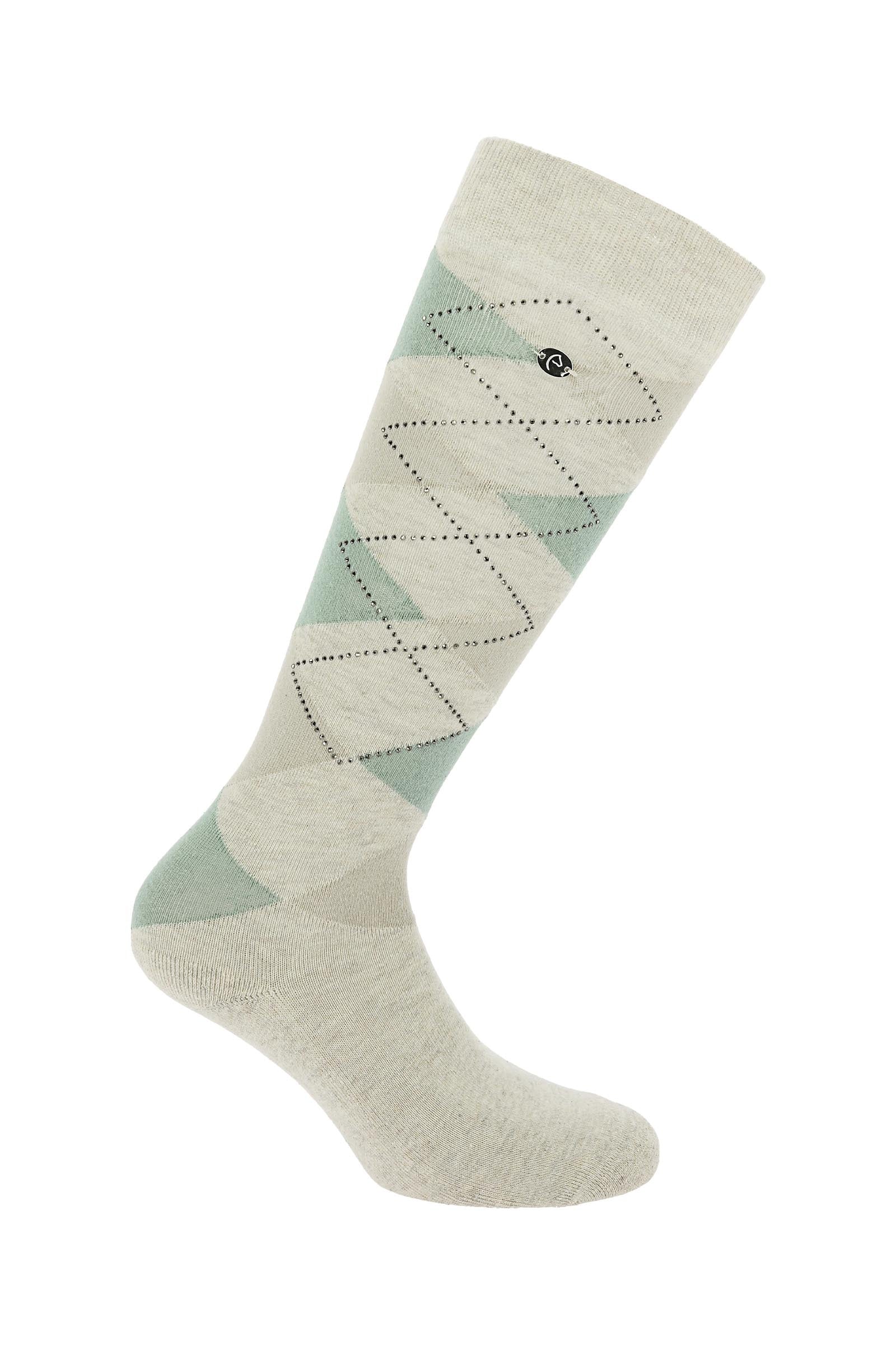 Girly skarpety jeździeckie Beige/Green 35 - 38