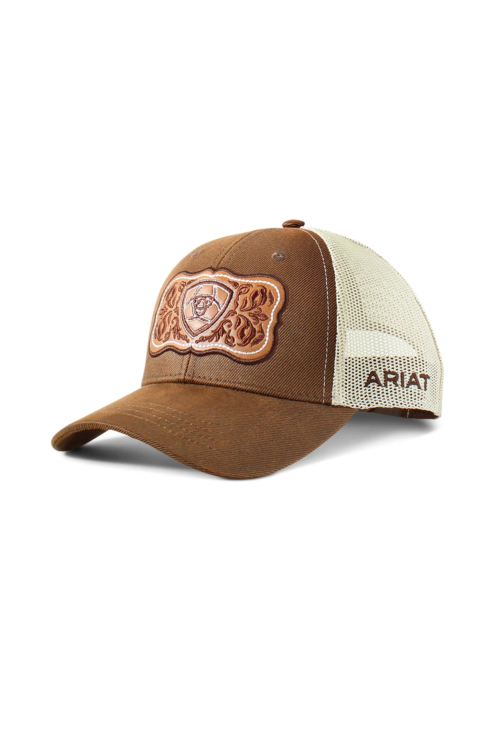 Floral Leather Patch Damska czapka z daszkiem Brown Rozmiar uniwersalny