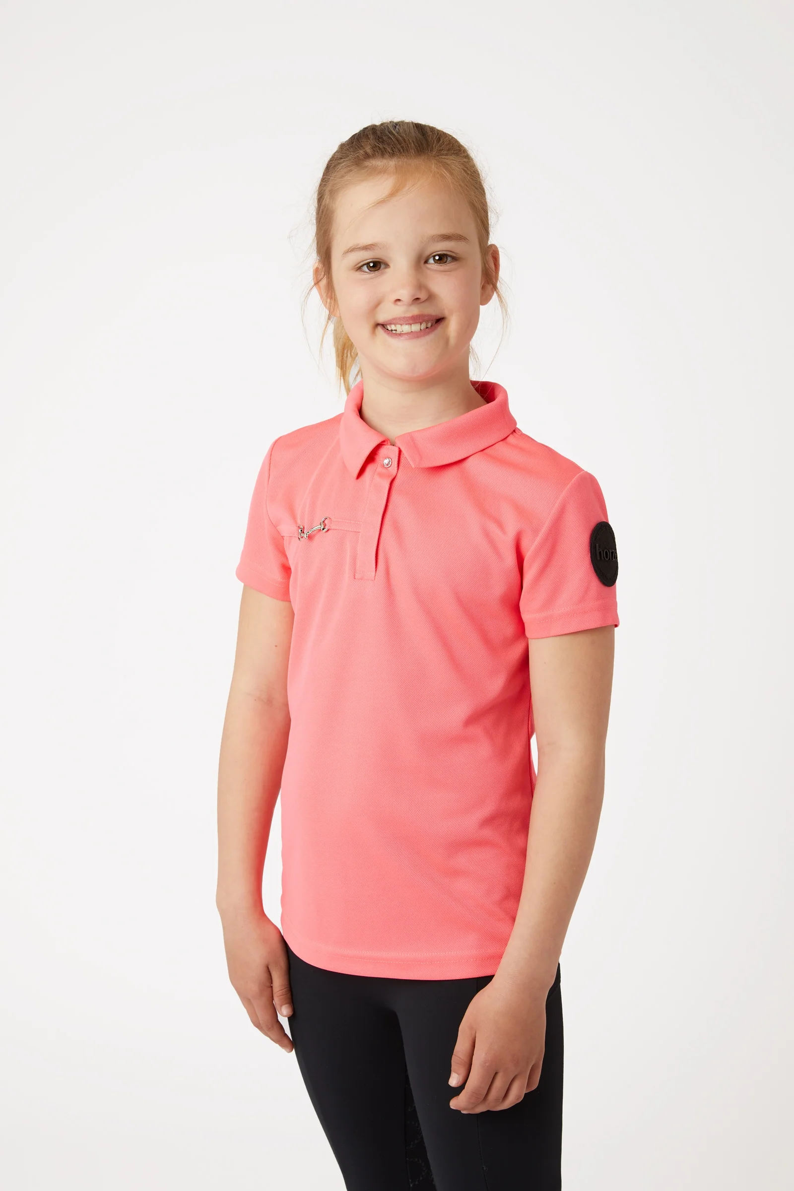 Young Rider Denise funkcyjna koszulka polo z krótkim rękawem Pink 110-116