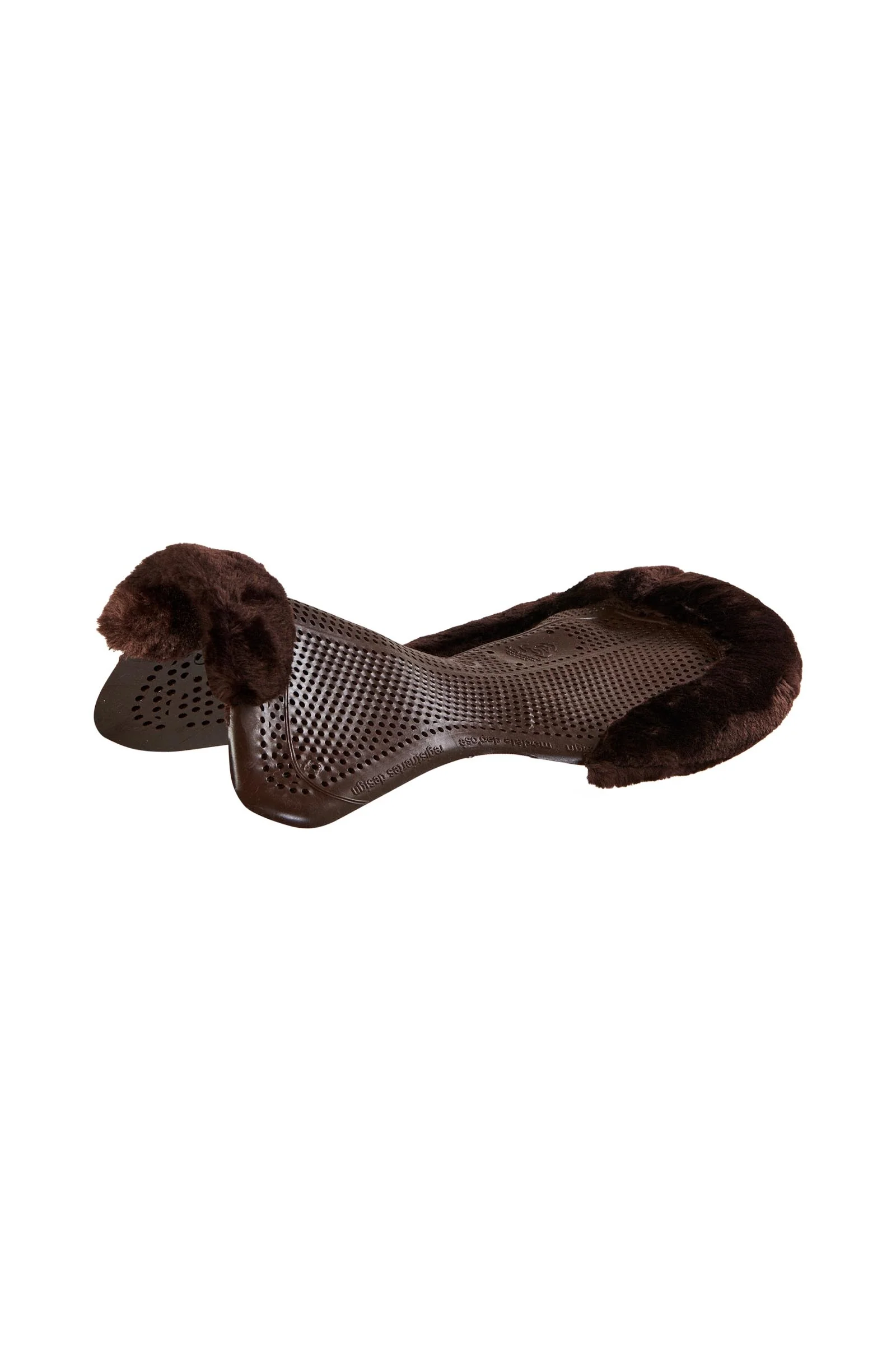 Żelowa podkładka antypoślizgowa Classic z sztuczną owczą skórą płaska Brown/Brown L