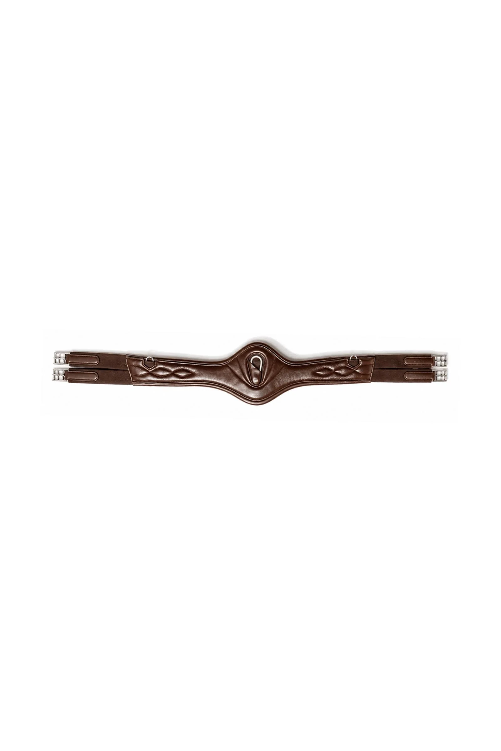 Julius Długi popręg ze miękkiej skóry z elastycznymi wstawkami Brown/Brown 110 cm