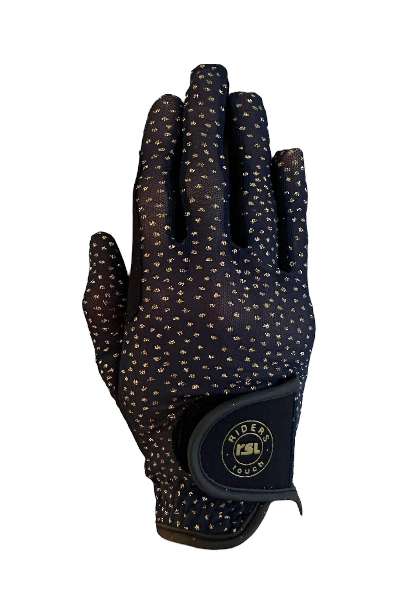JUNO dziecięce rękawiczki jeździeckie Black/ Gold 4