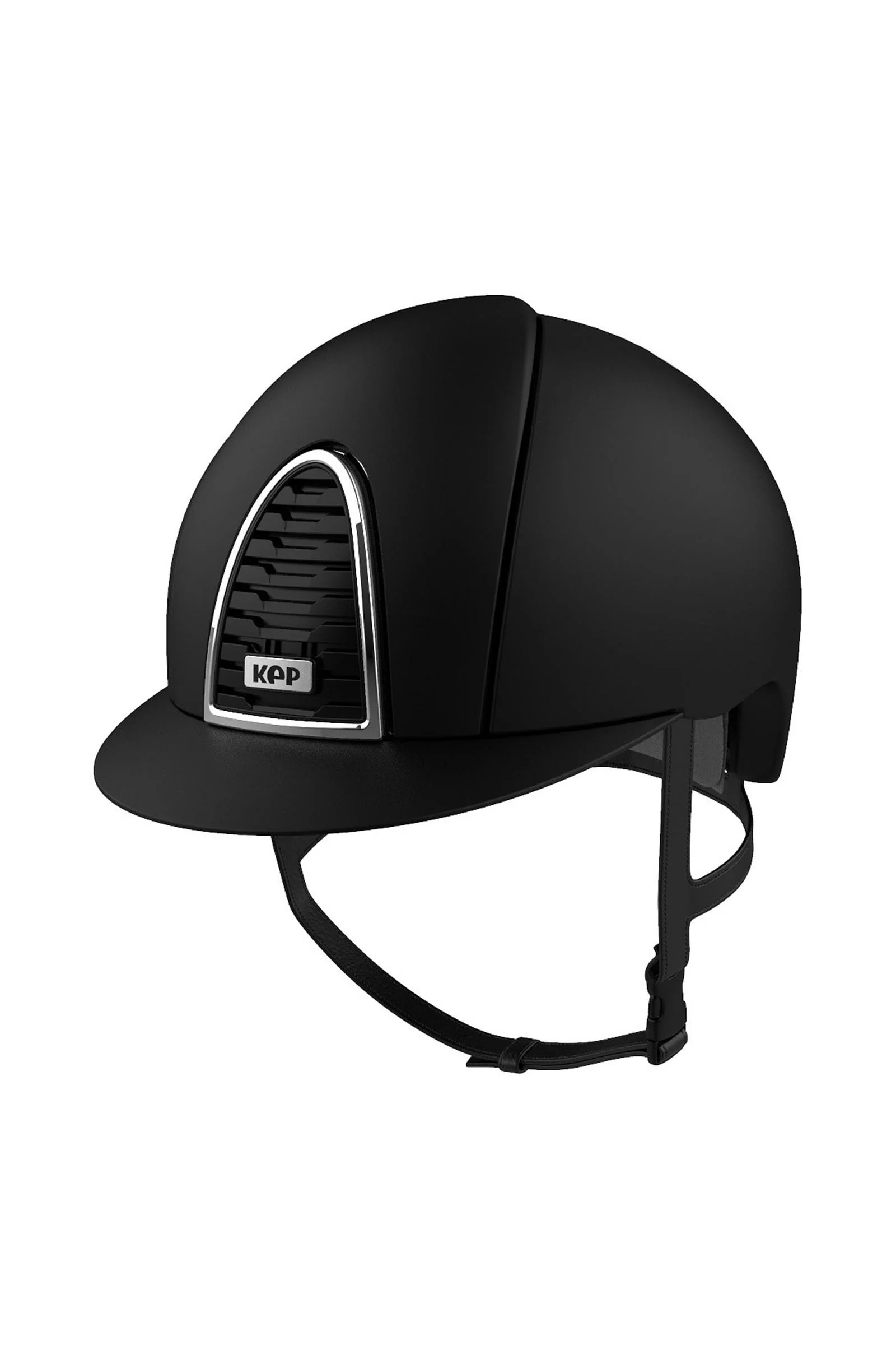 KEP Cromo 2.0 Textile/Raw kask jeździecki z dodatkowym daszkiem, kompatybilny z aplikacją Black 051-x-058