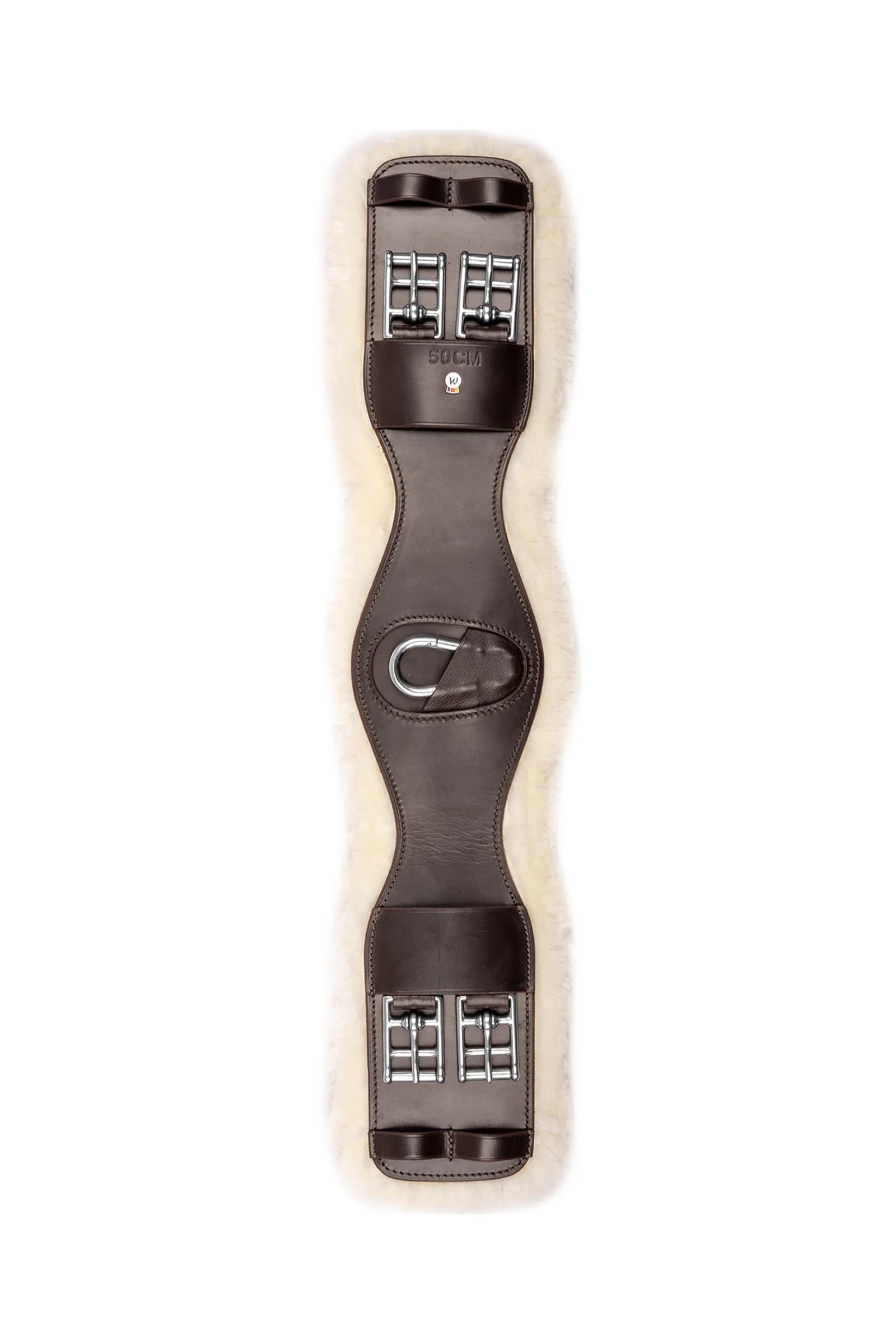popręg skórzany z wełną Eco, krótki Brown 65 cm
