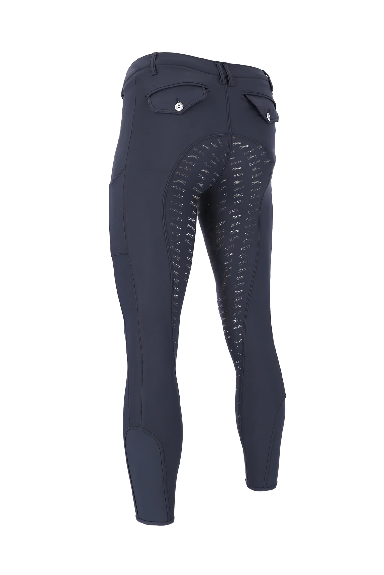 Męskie bryczesy jeździeckie Leo II z pełnym lejem Dark Blue W34/L34