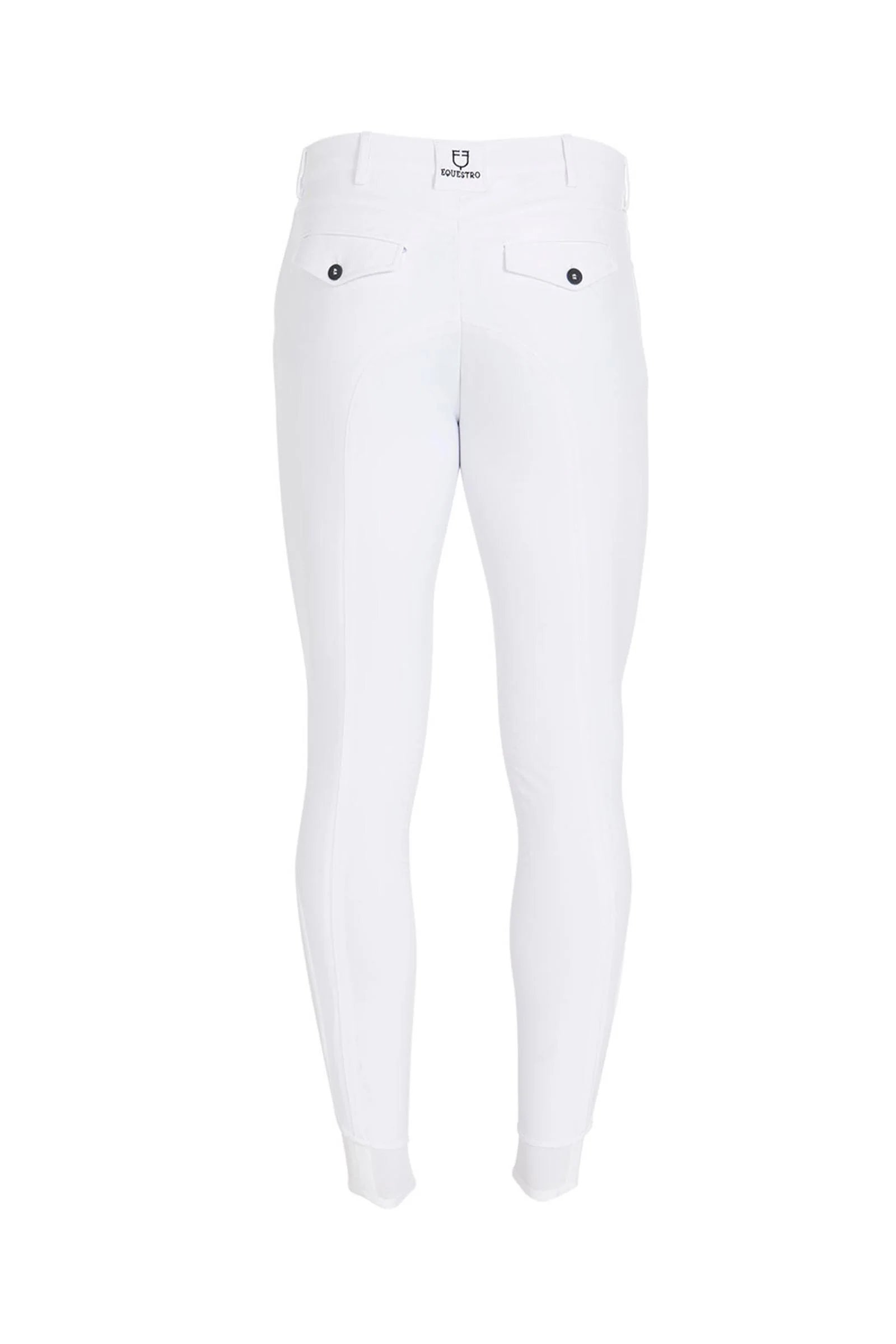 męskie bryczesy slim fit lej kolanowy z logo White 50