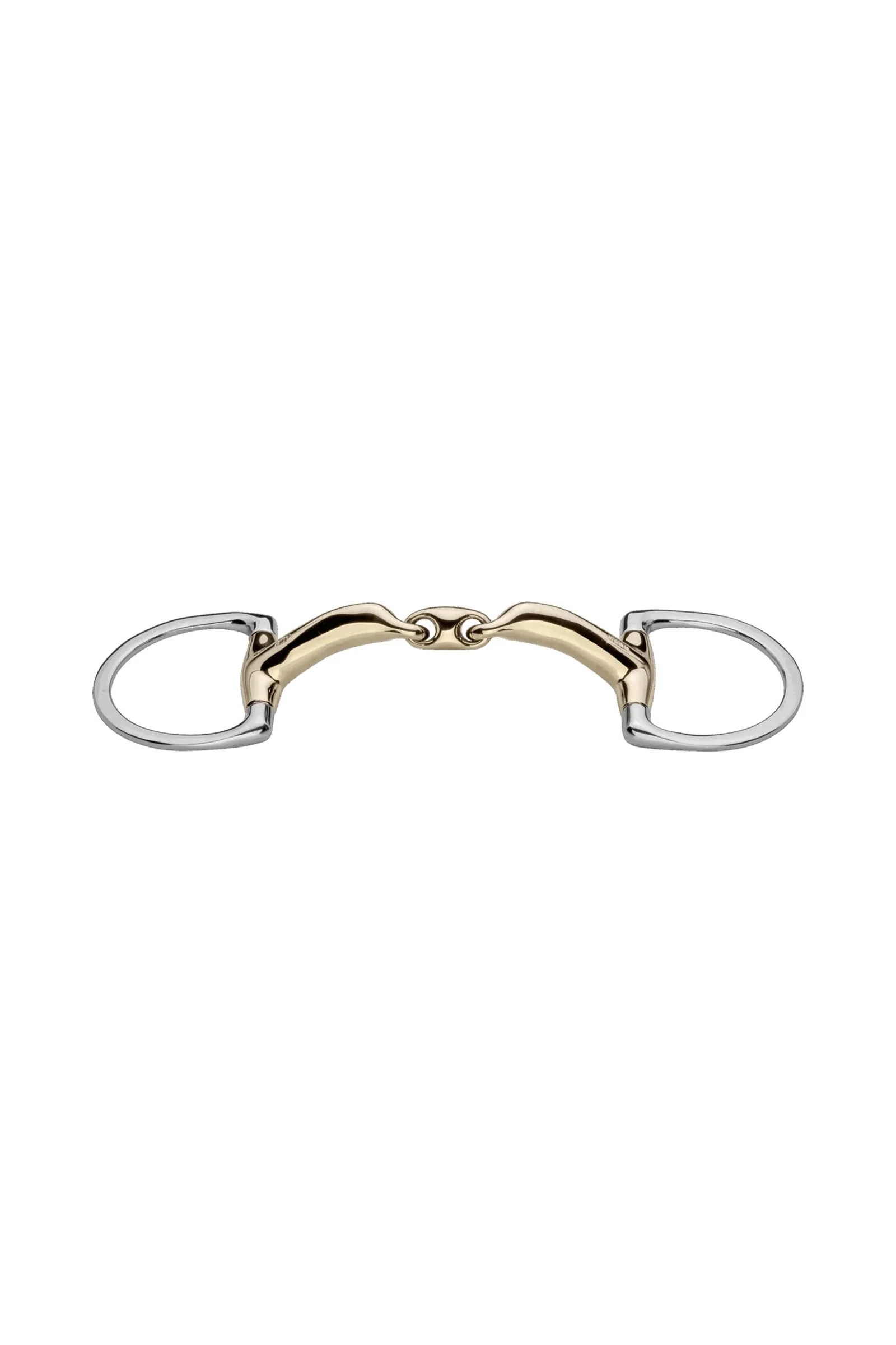 Novocontact wędzidło oliwkowe D-ring, podwójnie łamane, 14 mm, Sensogan Metall 145 mm