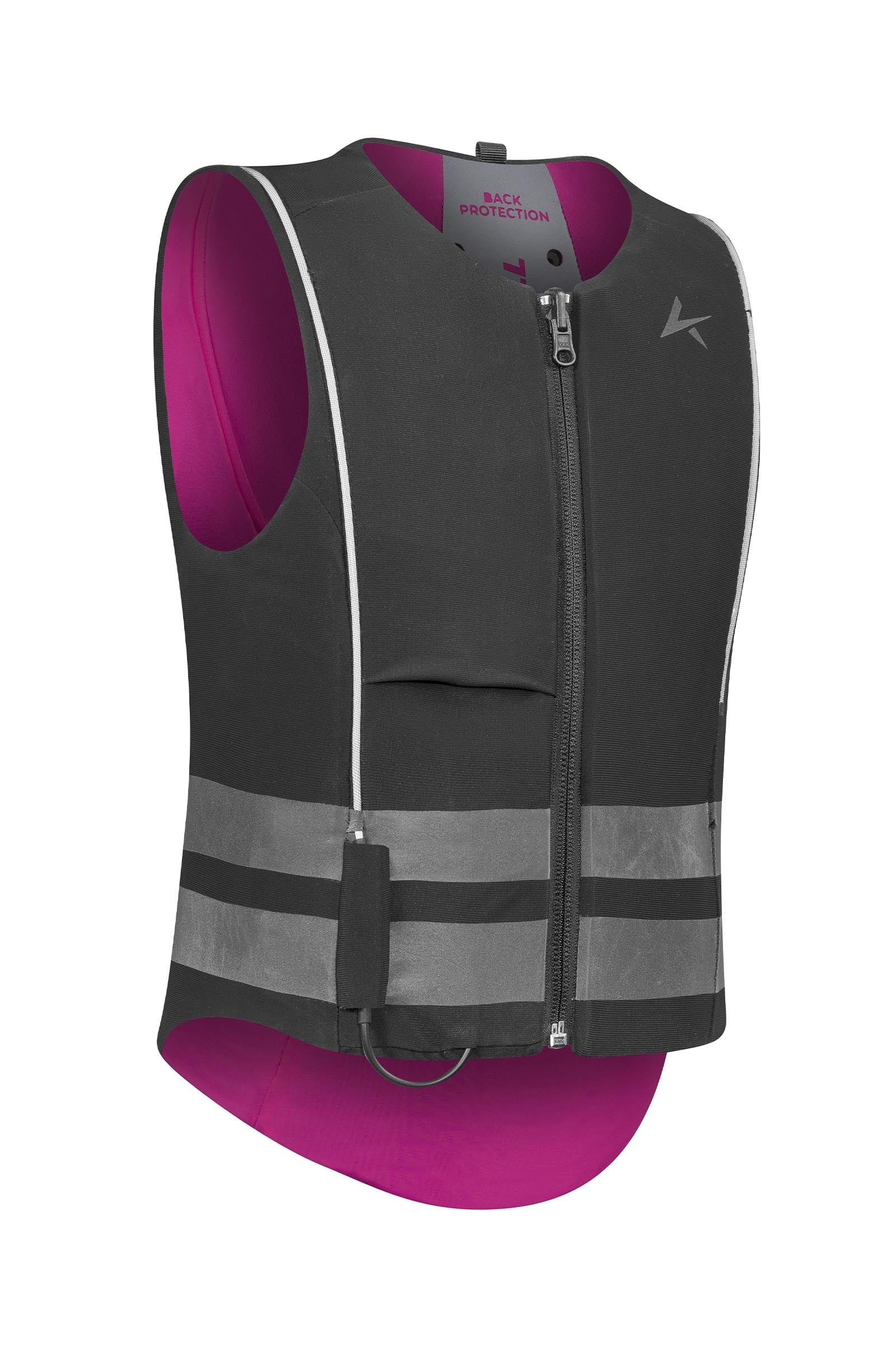 juniorka kamizelka balistyczna o wysokiej widoczności z ochraniaczem pleców, dwustronna Black/ Pink 152