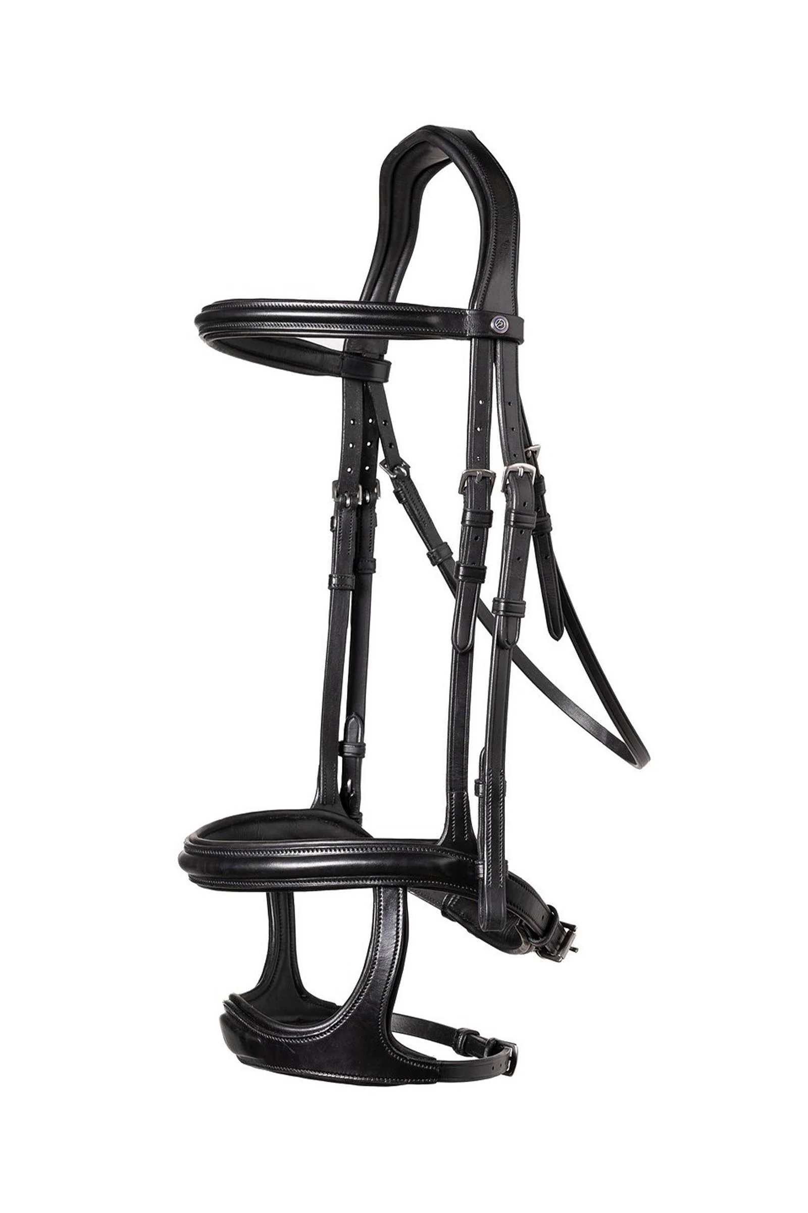 Ogłowie Paris z podwójnym nachrapnikiem Black/Silver C