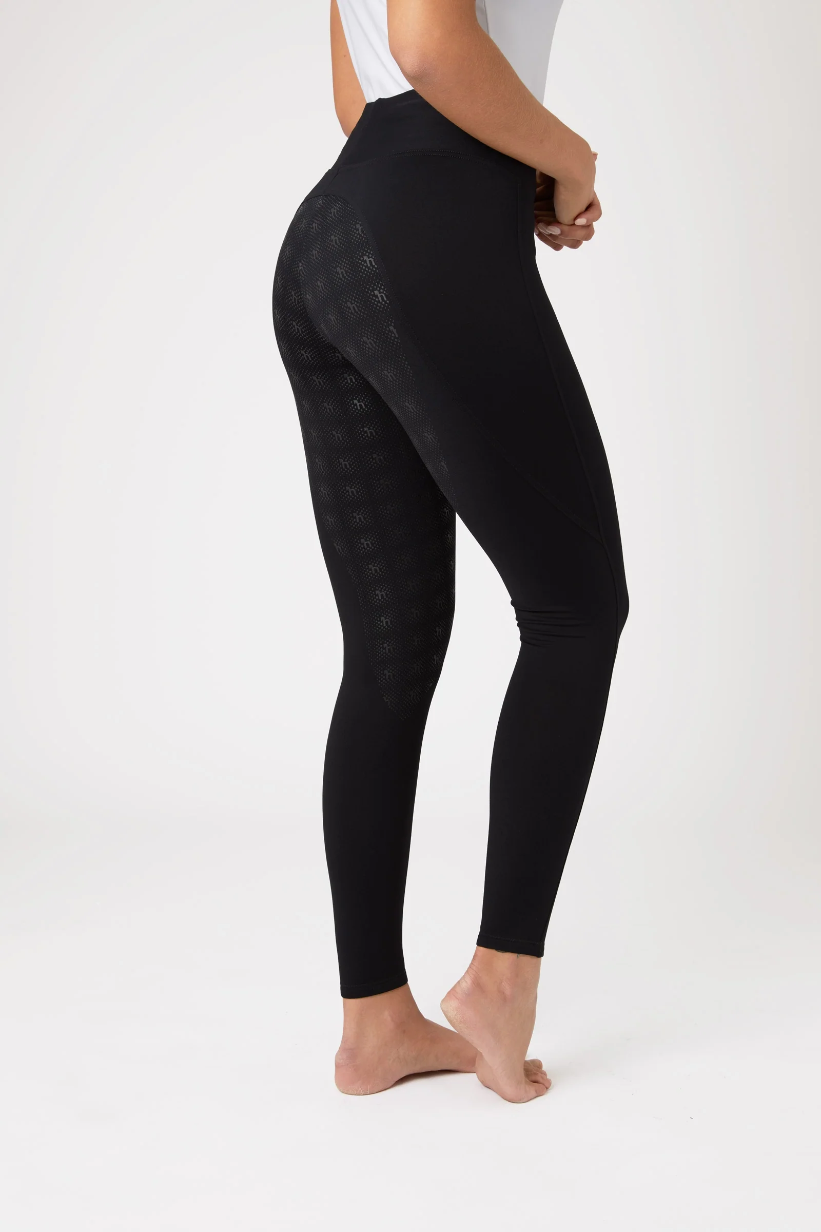 Juliet damskie legginsy jeździeckie z Hyper Flex i pełnym lejem Black 44