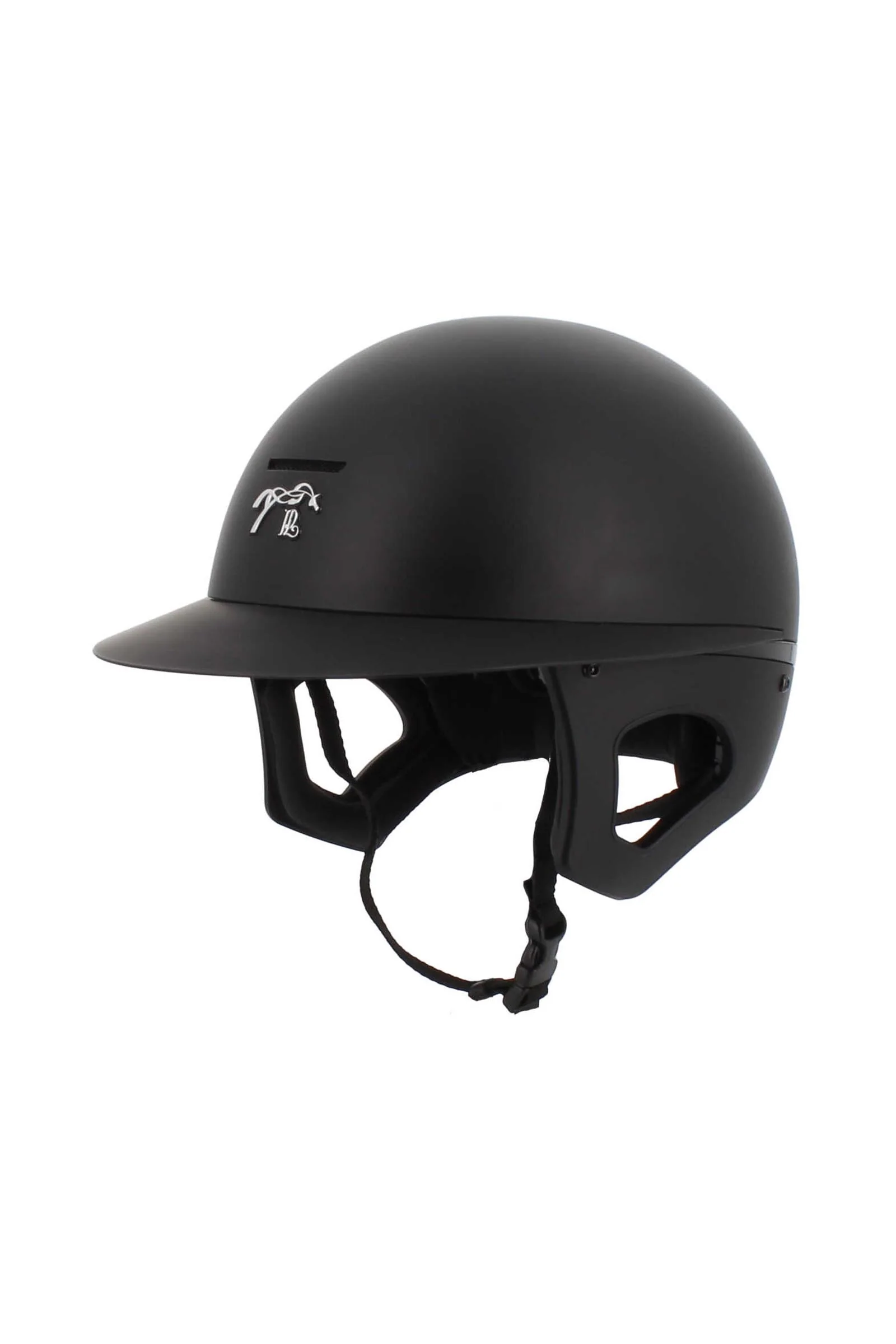 Kask jeździecki z długim daszkiem Matt Black 55-59