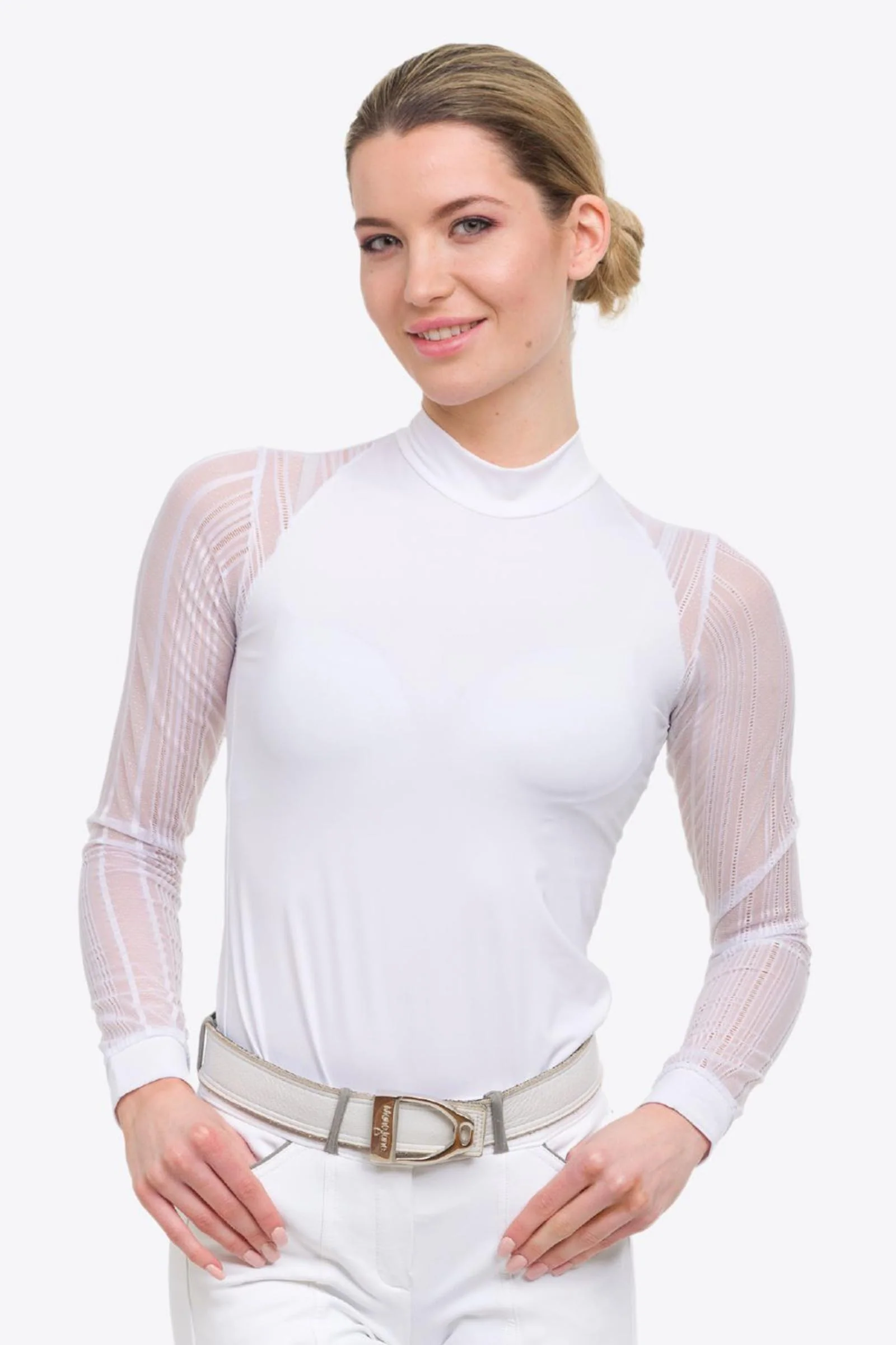koszula konkursowa Contessa, damski długi rękaw White XXL