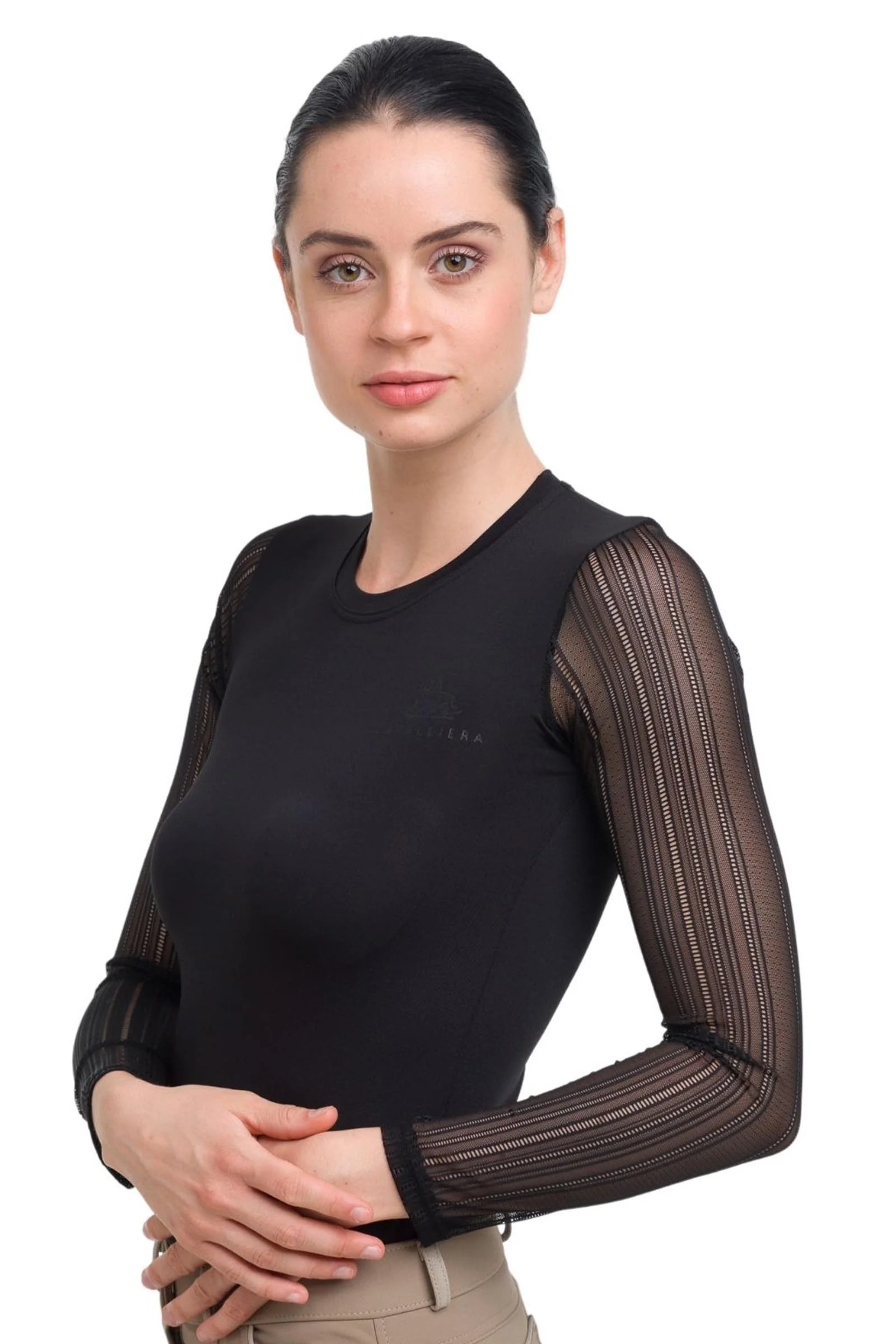 top jeździecki Casual Contessa, damski długi rękaw Black L