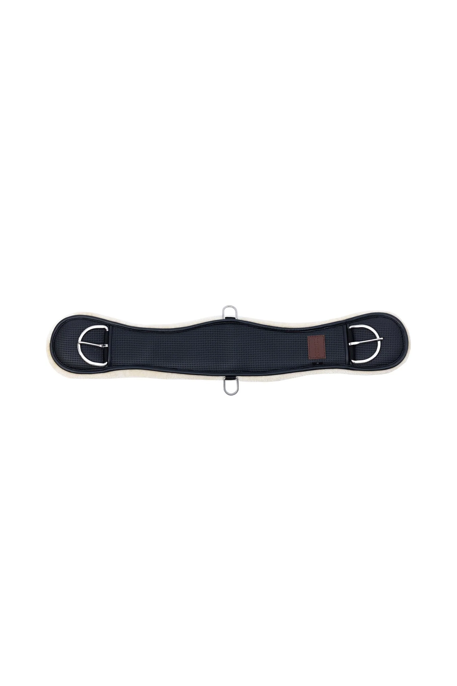 Popręg z syntetycznego owczego futra Black 60 cm
