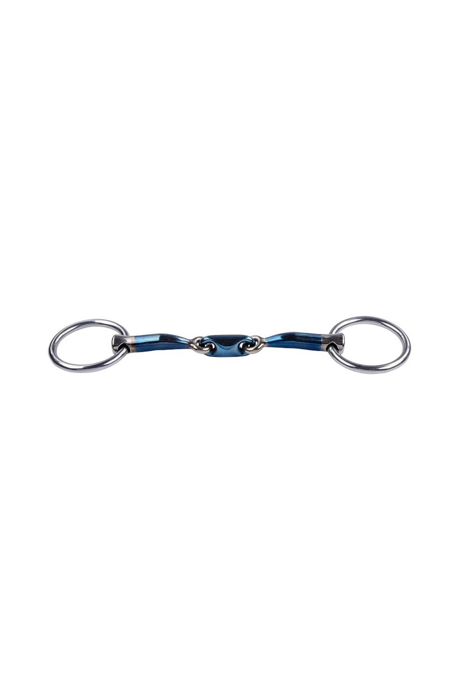 Podwójnie łamane wędzidło bradoon Sweet Iron z ruchomymi pierścieniami Blue 145 mm