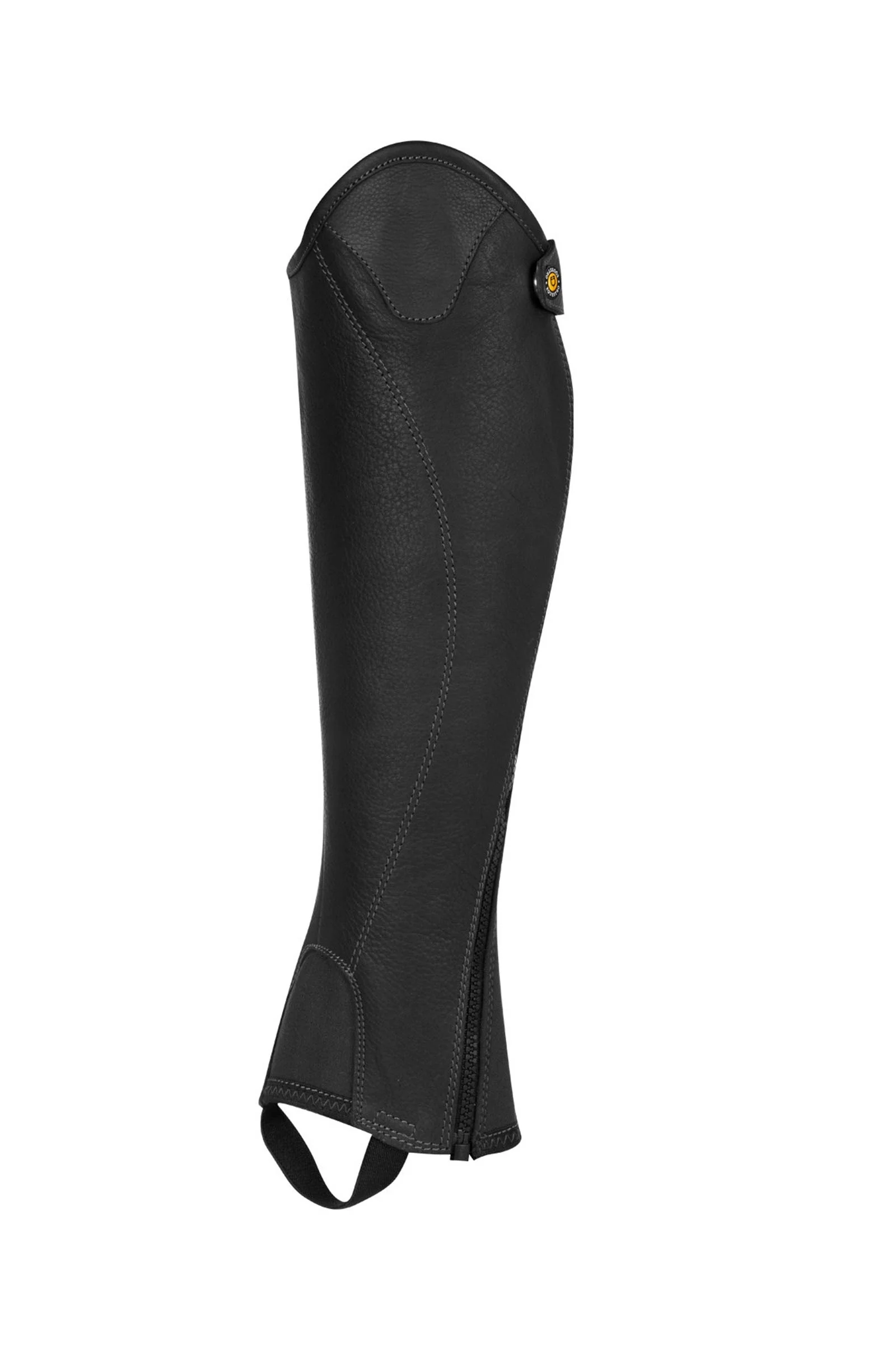 minichapsy skórzane unisex z bocznym zamkiem Black S