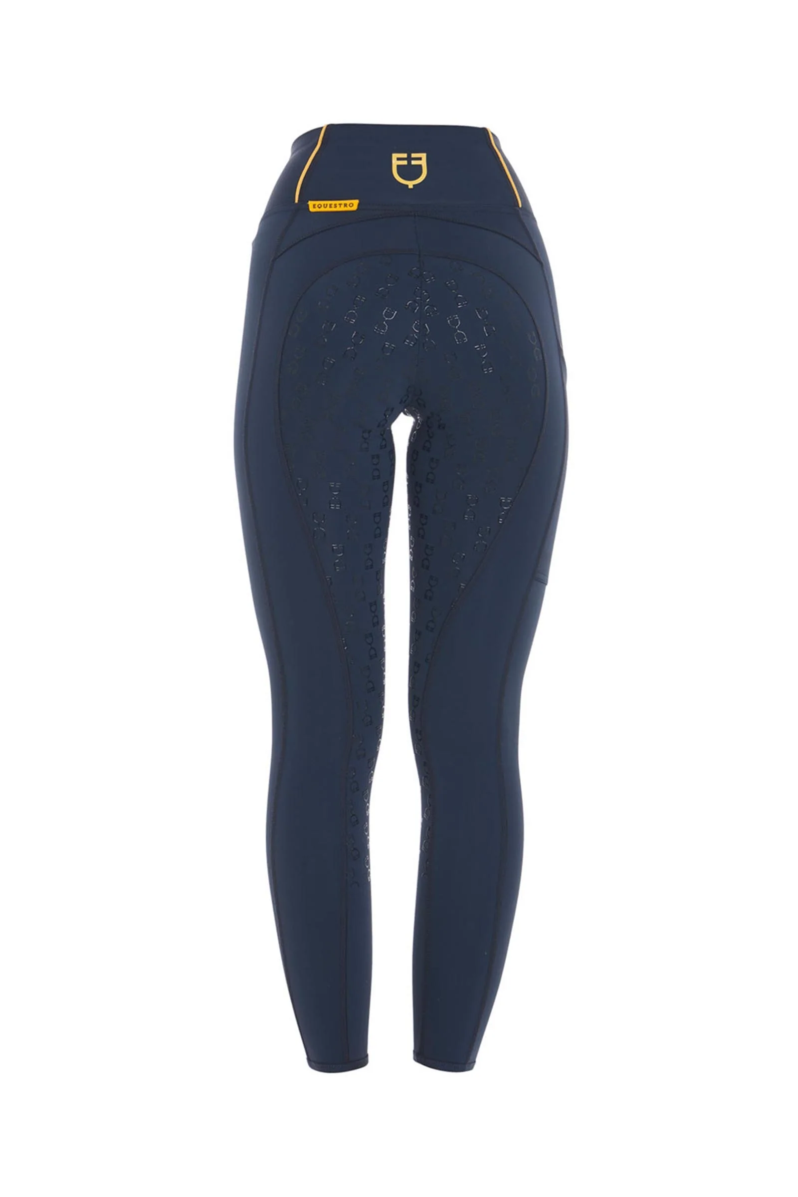 damskie lekkie legginsy jeździeckie slim fit full grip z wysokim stanem Navy Blazer L