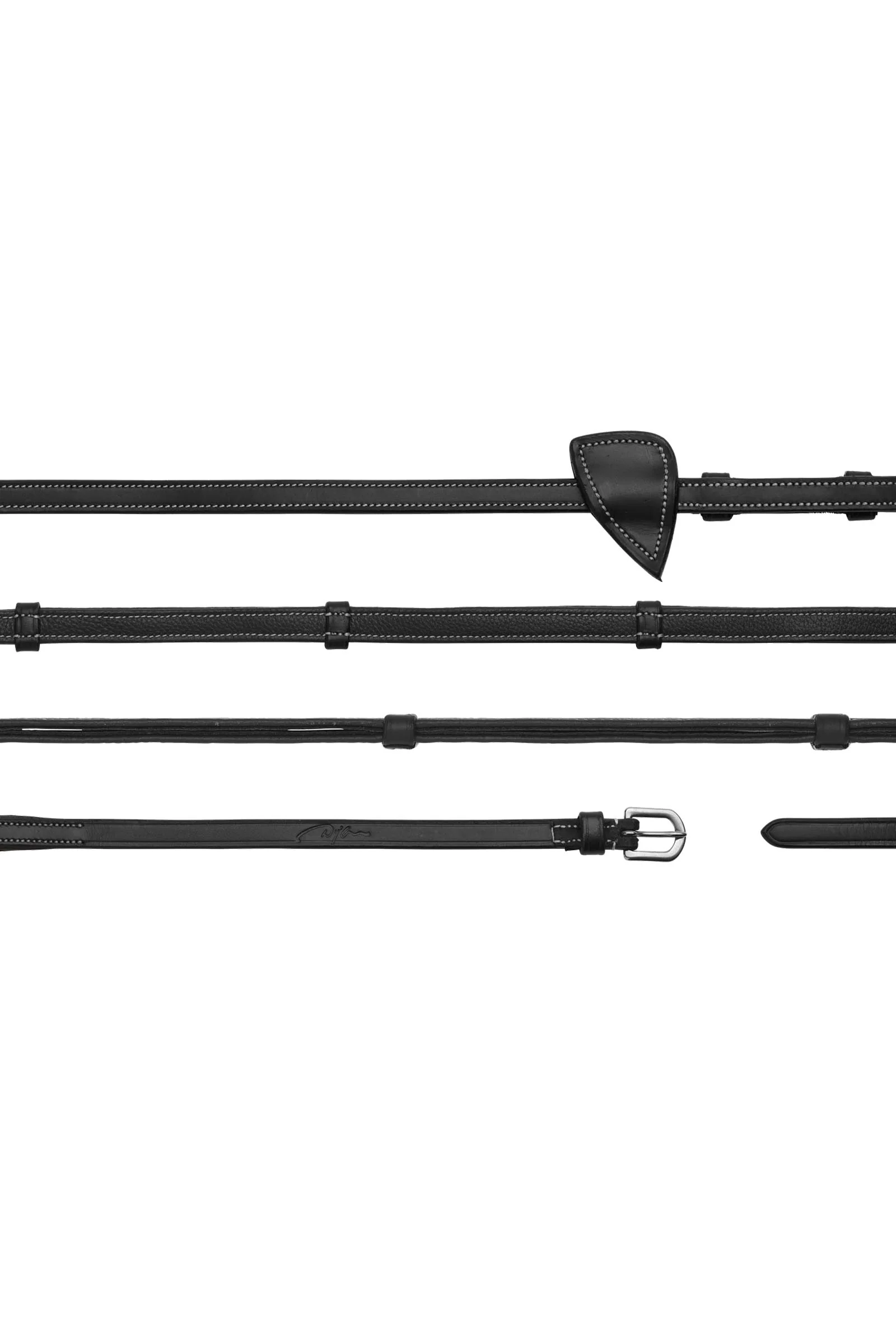 Working wodze skórzane ze skórzanymi stoperami 13 mm Black F