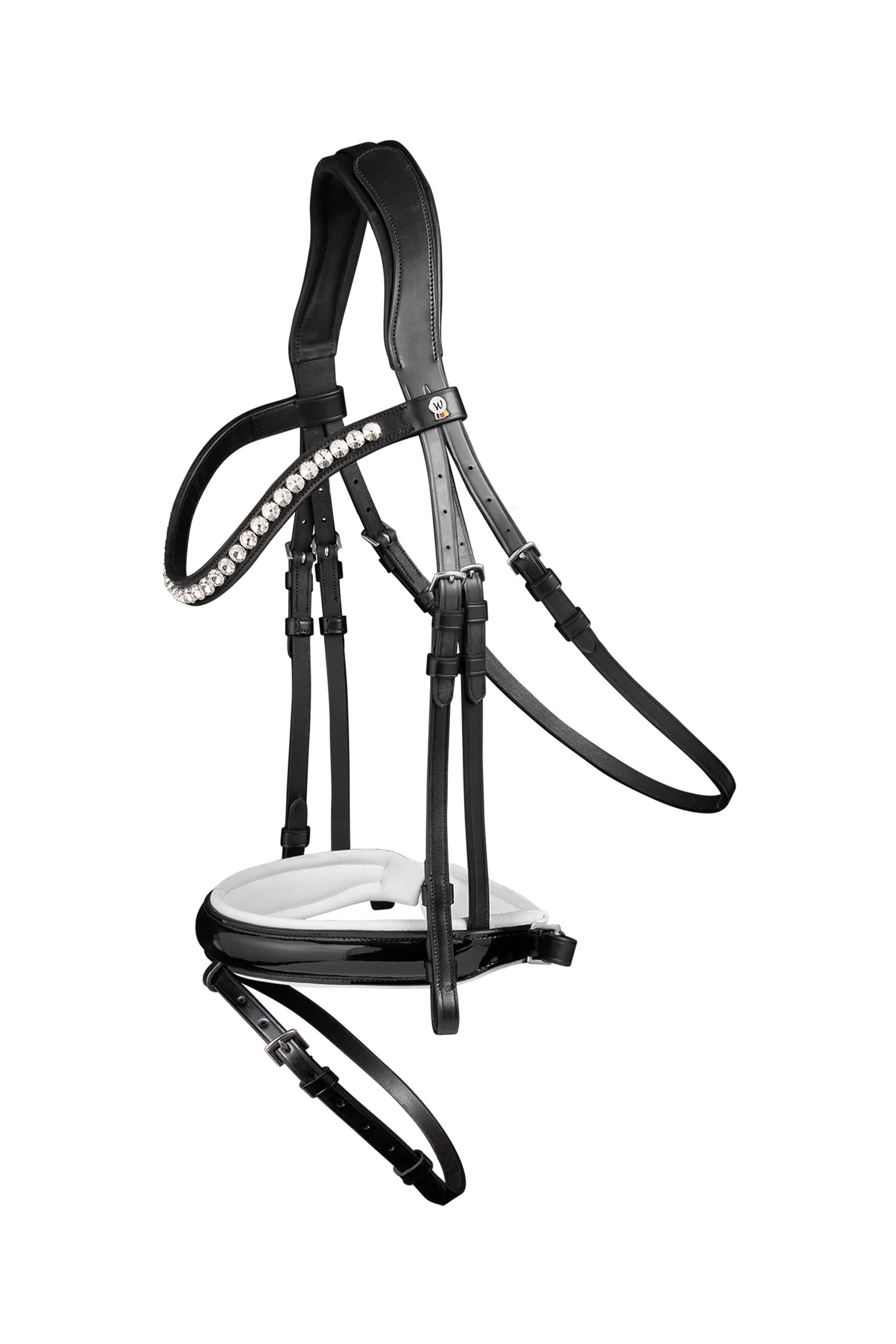 X-Line Evermore ogłowie z nachrapnikiem pullback Black/White F