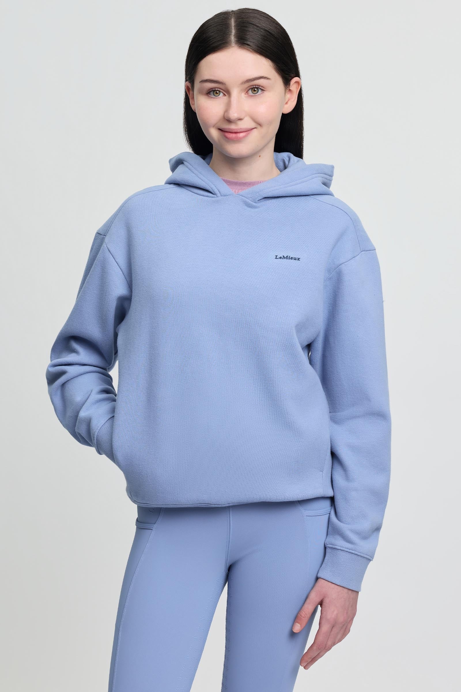 Young Rider Sia bluza z kapturem dla dzieci Powder Blue 146-152